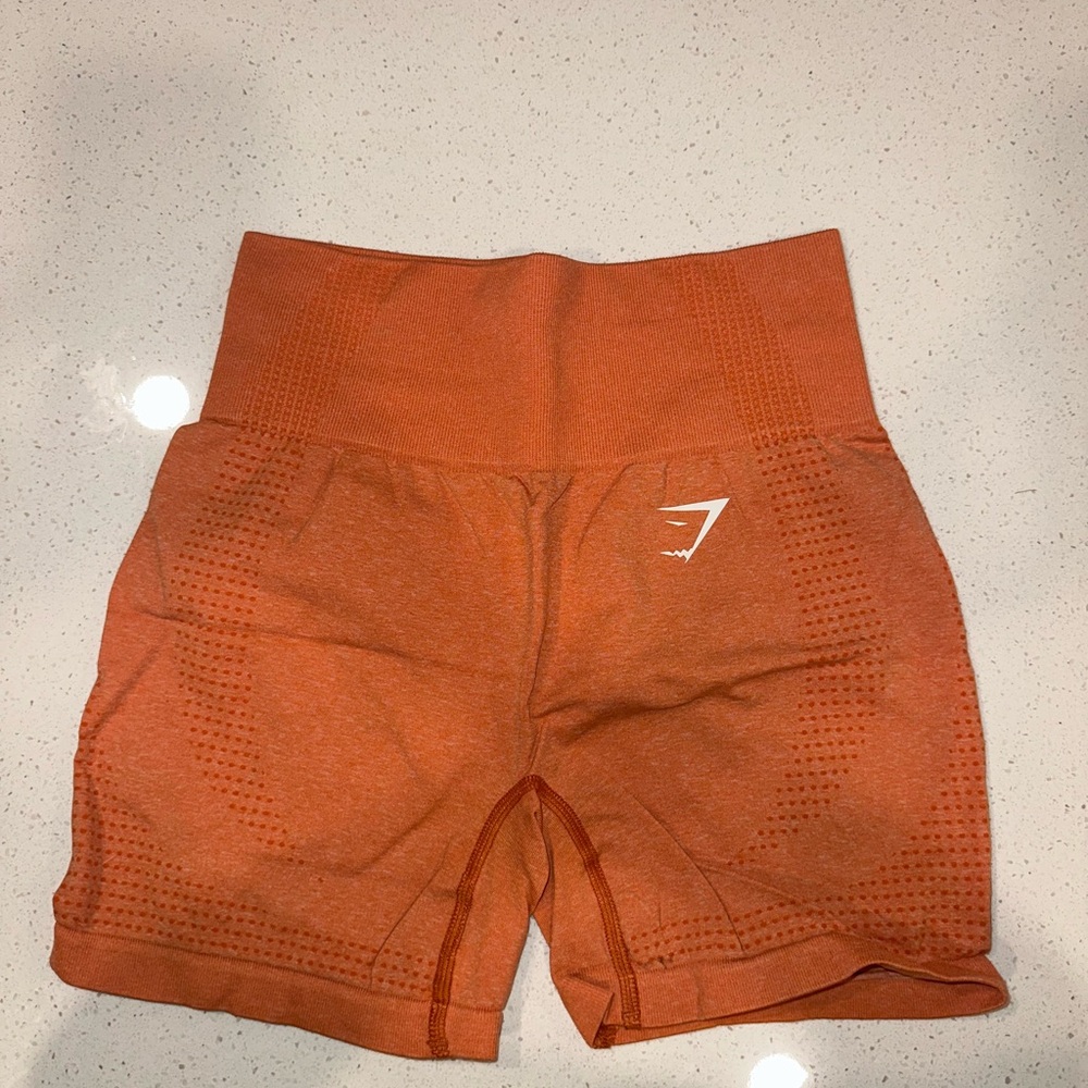 Gymshark Women's Orange Vital Seamless Athletic Shorts - Like New